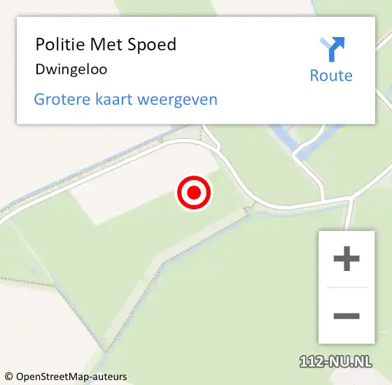 Locatie op kaart van de 112 melding: Politie Met Spoed Naar Dwingeloo op 20 juni 2024 21:16