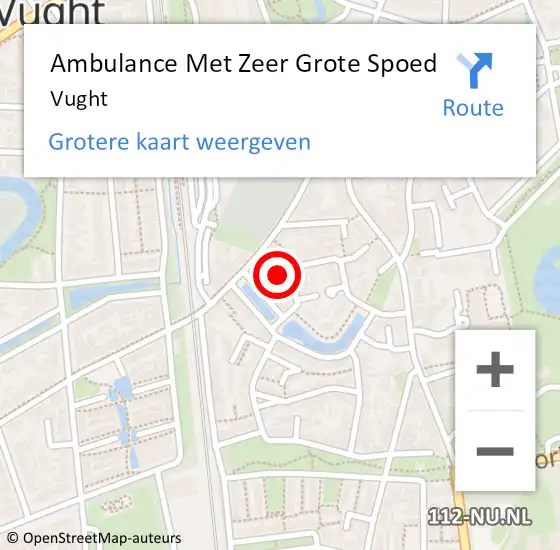 Locatie op kaart van de 112 melding: Ambulance Met Zeer Grote Spoed Naar Vught op 20 juni 2024 22:06