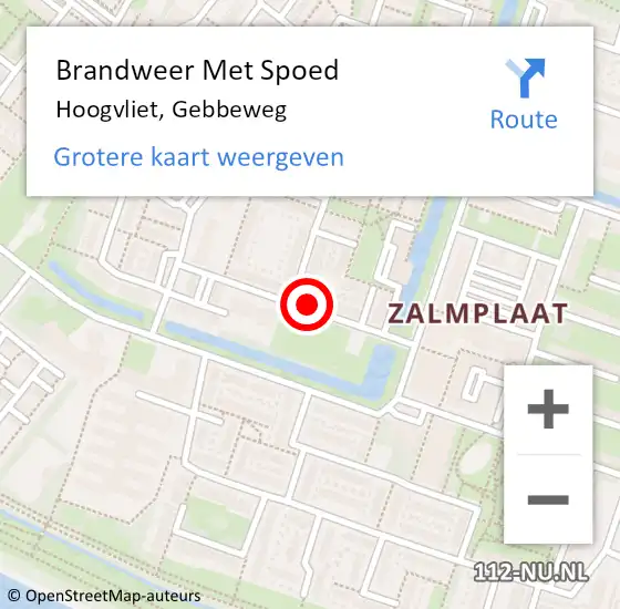 Locatie op kaart van de 112 melding: Brandweer Met Spoed Naar Hoogvliet, Gebbeweg op 20 juni 2024 22:07