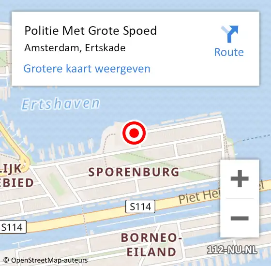 Locatie op kaart van de 112 melding: Politie Met Grote Spoed Naar Amsterdam, Ertskade op 20 juni 2024 22:59