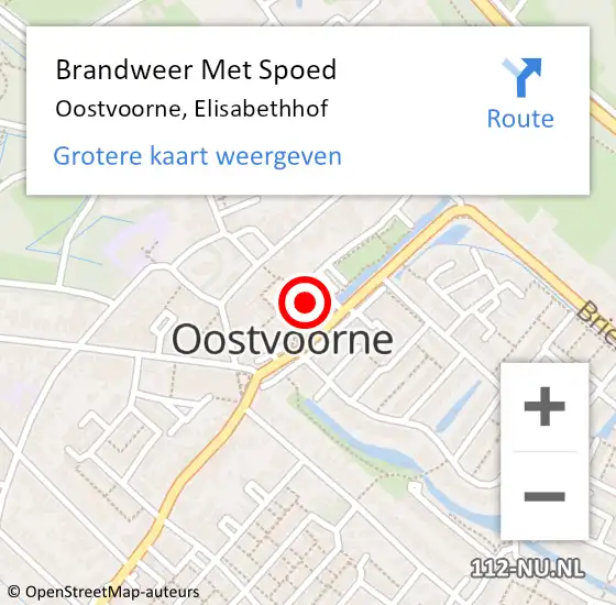 Locatie op kaart van de 112 melding: Brandweer Met Spoed Naar Oostvoorne, Elisabethhof op 20 juni 2024 23:13