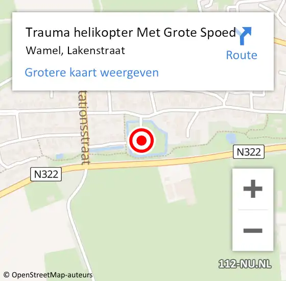 Locatie op kaart van de 112 melding: Trauma helikopter Met Grote Spoed Naar Wamel, Lakenstraat op 20 juni 2024 23:32