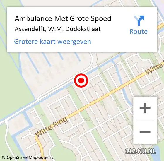 Locatie op kaart van de 112 melding: Ambulance Met Grote Spoed Naar Assendelft, W.M. Dudokstraat op 20 juni 2024 23:58