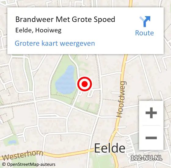 Locatie op kaart van de 112 melding: Brandweer Met Grote Spoed Naar Eelde, Hooiweg op 21 juni 2024 00:14