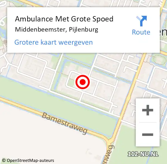 Locatie op kaart van de 112 melding: Ambulance Met Grote Spoed Naar Middenbeemster, Pijlenburg op 21 juni 2024 00:48