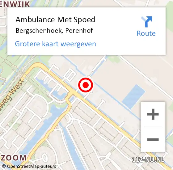 Locatie op kaart van de 112 melding: Ambulance Met Spoed Naar Bergschenhoek, Perenhof op 21 juni 2024 01:07