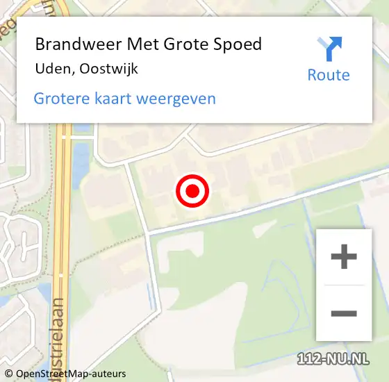 Locatie op kaart van de 112 melding: Brandweer Met Grote Spoed Naar Uden, Oostwijk op 21 juni 2024 01:20