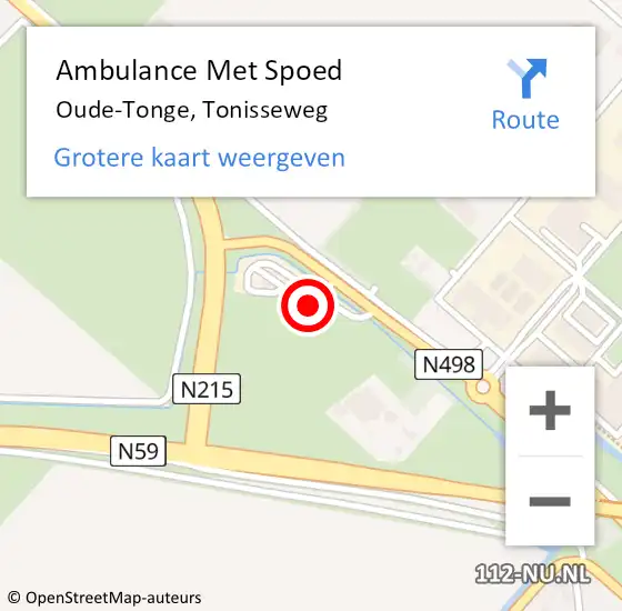 Locatie op kaart van de 112 melding: Ambulance Met Spoed Naar Oude-Tonge, Tonisseweg op 21 juni 2024 03:00