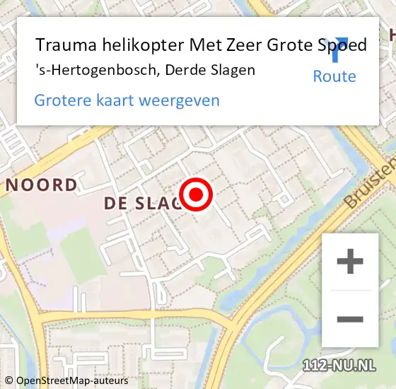 Locatie op kaart van de 112 melding: Trauma helikopter Met Zeer Grote Spoed Naar 's-Hertogenbosch, Derde Slagen op 21 juni 2024 03:02