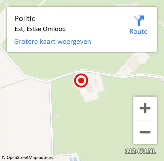 Locatie op kaart van de 112 melding: Politie Est, Estse Omloop op 21 juni 2024 03:08