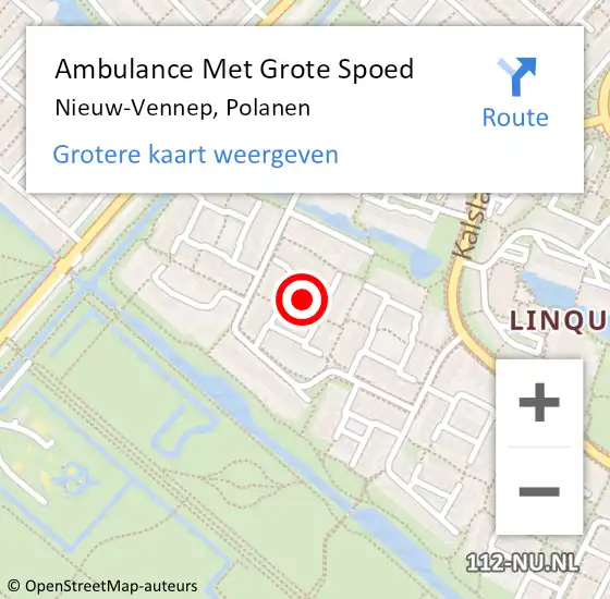 Locatie op kaart van de 112 melding: Ambulance Met Grote Spoed Naar Nieuw-Vennep, Polanen op 21 juni 2024 03:09