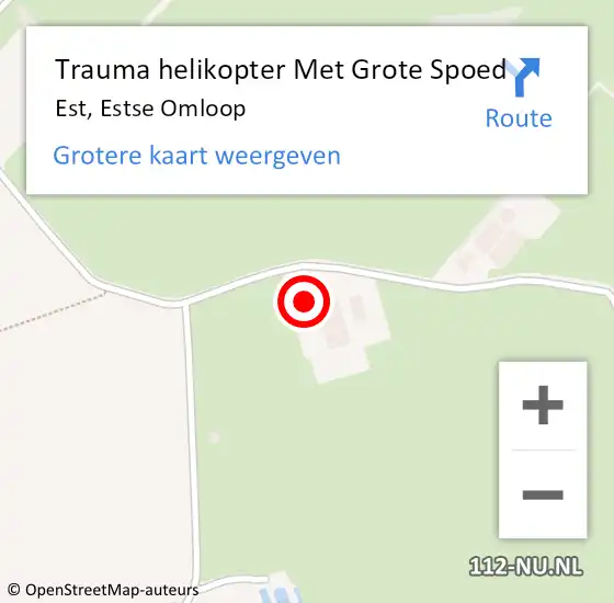 Locatie op kaart van de 112 melding: Trauma helikopter Met Grote Spoed Naar Est, Estse Omloop op 21 juni 2024 03:13