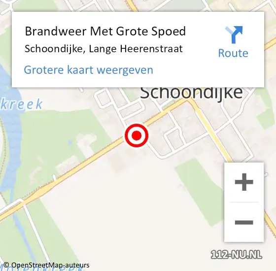 Locatie op kaart van de 112 melding: Brandweer Met Grote Spoed Naar Schoondijke, Lange Heerenstraat op 21 juni 2024 03:45