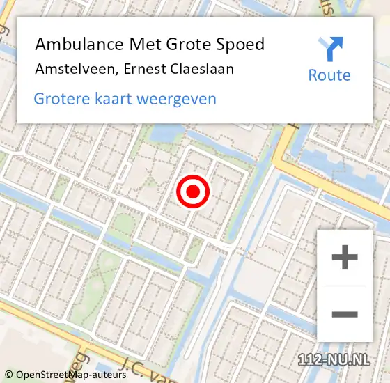 Locatie op kaart van de 112 melding: Ambulance Met Grote Spoed Naar Amstelveen, Ernest Claeslaan op 21 juni 2024 05:16