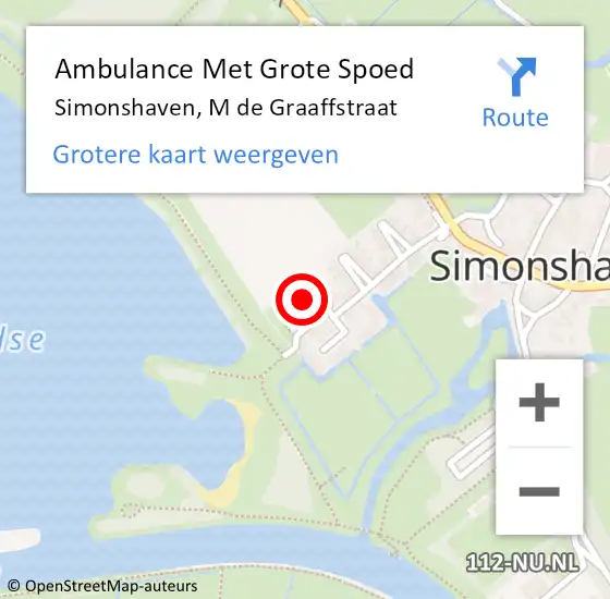 Locatie op kaart van de 112 melding: Ambulance Met Grote Spoed Naar Simonshaven, M de Graaffstraat op 21 juni 2024 07:13