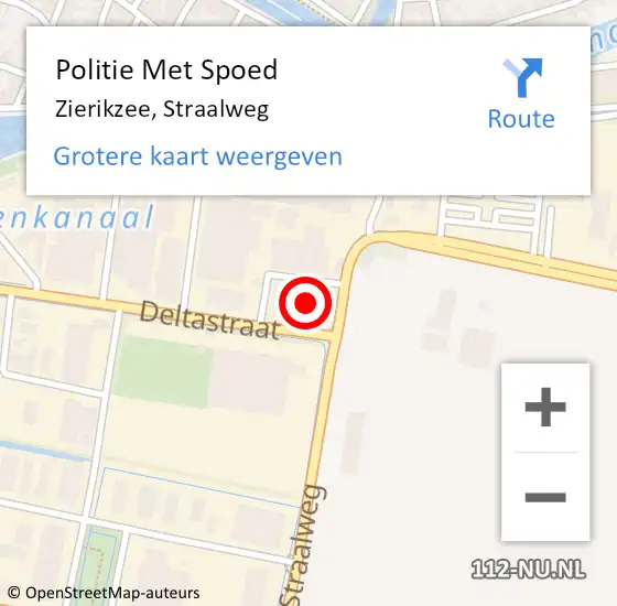 Locatie op kaart van de 112 melding: Politie Met Spoed Naar Zierikzee, Straalweg op 21 juni 2024 07:22