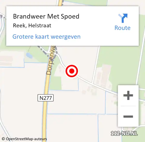 Locatie op kaart van de 112 melding: Brandweer Met Spoed Naar Reek, Helstraat op 21 juni 2024 07:43