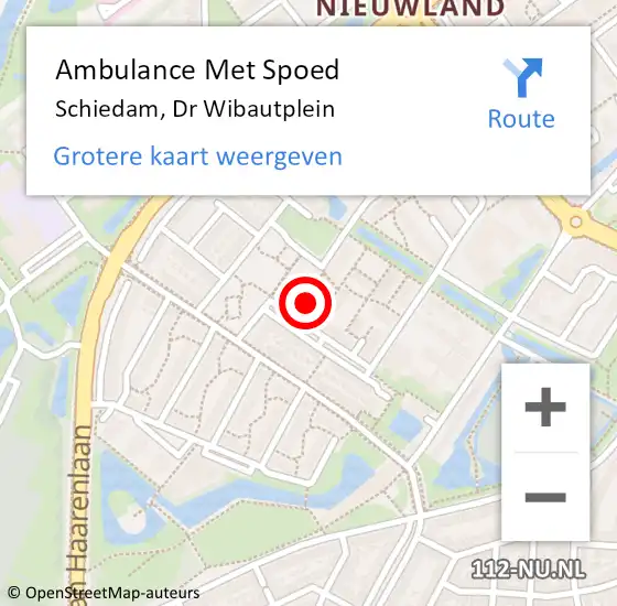 Locatie op kaart van de 112 melding: Ambulance Met Spoed Naar Schiedam, Dr Wibautplein op 21 juni 2024 08:47