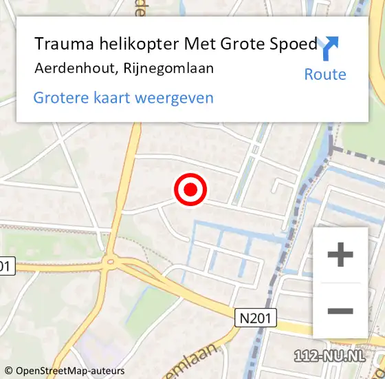 Locatie op kaart van de 112 melding: Trauma helikopter Met Grote Spoed Naar Aerdenhout, Rijnegomlaan op 21 juni 2024 09:15