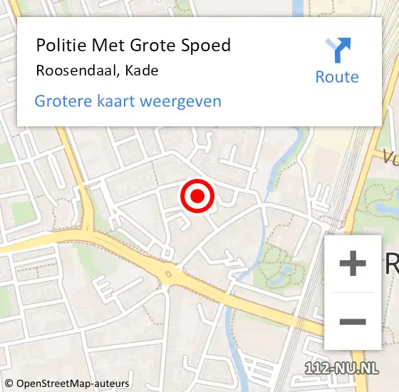 Locatie op kaart van de 112 melding: Politie Met Grote Spoed Naar Roosendaal, Kade op 21 juni 2024 09:45