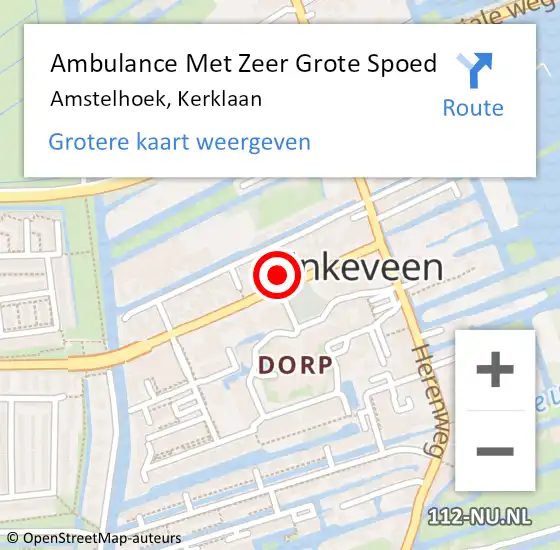 Locatie op kaart van de 112 melding: Ambulance Met Zeer Grote Spoed Naar Amstelhoek, Kerklaan op 21 juni 2024 10:25