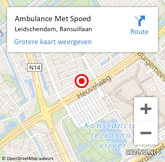 Locatie op kaart van de 112 melding: Ambulance Met Spoed Naar Leidschendam, Ransuillaan op 21 juni 2024 10:29