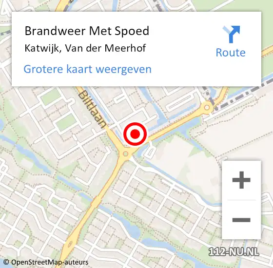 Locatie op kaart van de 112 melding: Brandweer Met Spoed Naar Katwijk, Van der Meerhof op 21 juni 2024 10:29