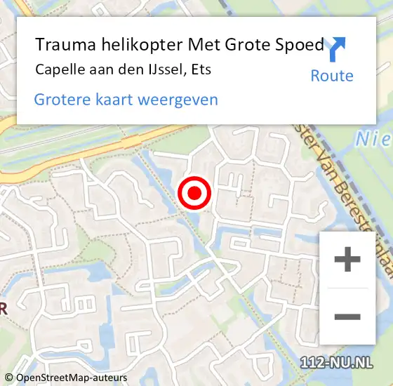 Locatie op kaart van de 112 melding: Trauma helikopter Met Grote Spoed Naar Capelle aan den IJssel, Ets op 21 juni 2024 10:43