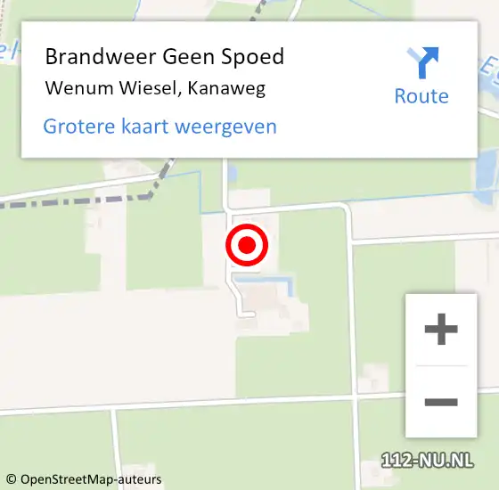 Locatie op kaart van de 112 melding: Brandweer Geen Spoed Naar Wenum Wiesel, Kanaweg op 21 juni 2024 11:16