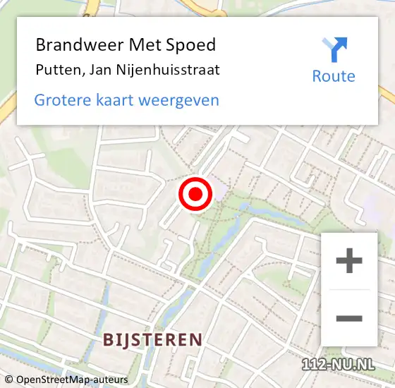 Locatie op kaart van de 112 melding: Brandweer Met Spoed Naar Putten, Jan Nijenhuisstraat op 21 juni 2024 11:35