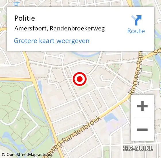 Locatie op kaart van de 112 melding: Politie Amersfoort, Randenbroekerweg op 21 juni 2024 11:47