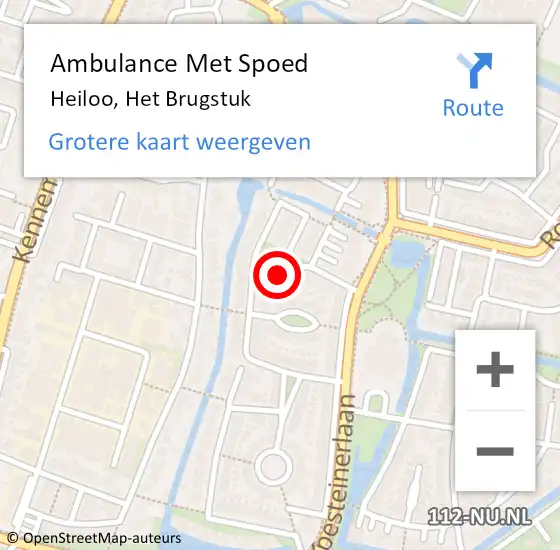 Locatie op kaart van de 112 melding: Ambulance Met Spoed Naar Heiloo, Het Brugstuk op 21 juni 2024 12:20