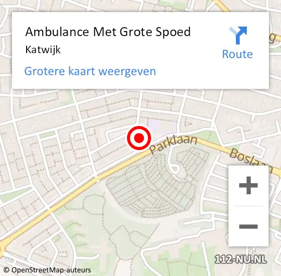 Locatie op kaart van de 112 melding: Ambulance Met Grote Spoed Naar Katwijk op 21 juni 2024 13:15