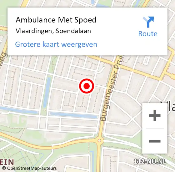 Locatie op kaart van de 112 melding: Ambulance Met Spoed Naar Vlaardingen, Soendalaan op 21 juni 2024 14:03