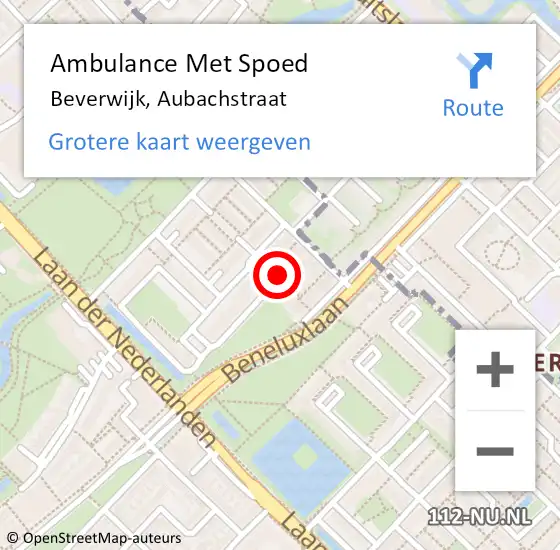 Locatie op kaart van de 112 melding: Ambulance Met Spoed Naar Beverwijk, Aubachstraat op 21 juni 2024 14:22