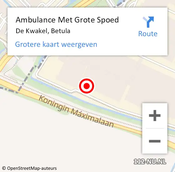 Locatie op kaart van de 112 melding: Ambulance Met Grote Spoed Naar De Kwakel, Betula op 21 juni 2024 15:05