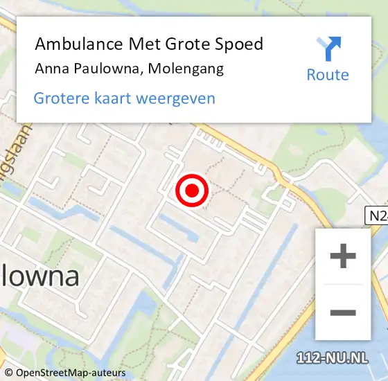 Locatie op kaart van de 112 melding: Ambulance Met Grote Spoed Naar Anna Paulowna, Molengang op 21 juni 2024 15:11