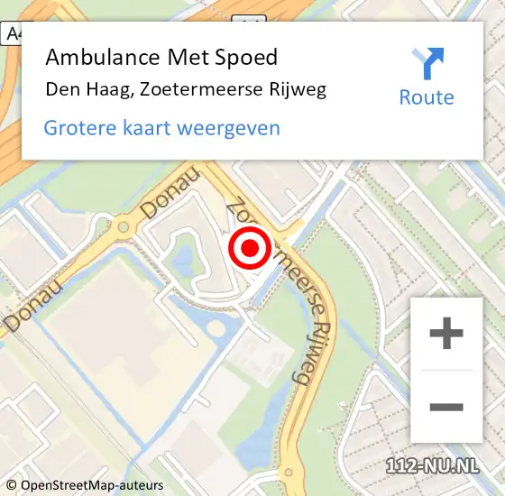 Locatie op kaart van de 112 melding: Ambulance Met Spoed Naar Den Haag, Zoetermeerse Rijweg op 21 juni 2024 15:36