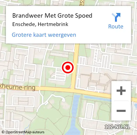 Locatie op kaart van de 112 melding: Brandweer Met Grote Spoed Naar Enschede, Hertmebrink op 21 juni 2024 15:44