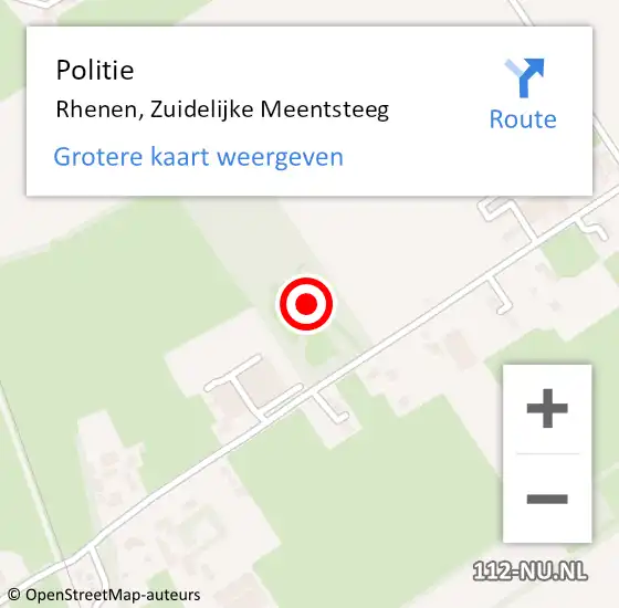 Locatie op kaart van de 112 melding: Politie Rhenen, Zuidelijke Meentsteeg op 21 juni 2024 16:58