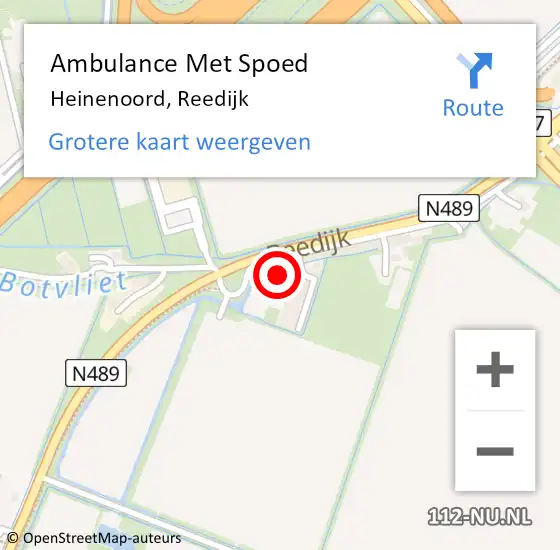 Locatie op kaart van de 112 melding: Ambulance Met Spoed Naar Heinenoord, Reedijk op 21 juni 2024 17:42