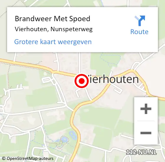 Locatie op kaart van de 112 melding: Brandweer Met Spoed Naar Vierhouten, Nunspeterweg op 21 juni 2024 17:44