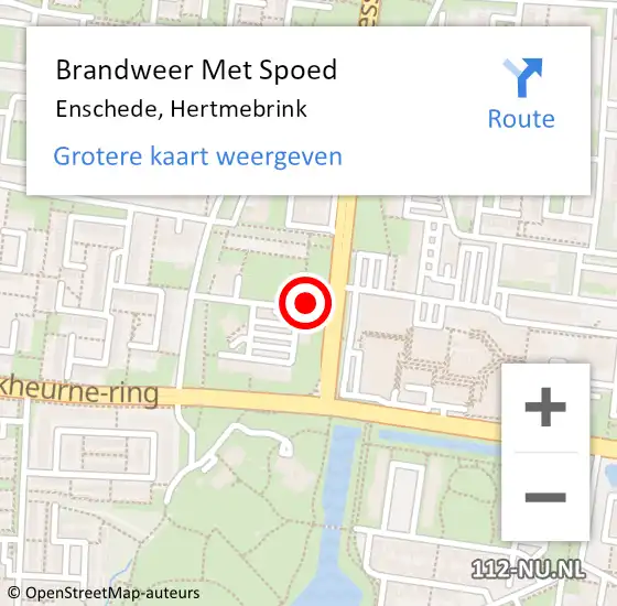 Locatie op kaart van de 112 melding: Brandweer Met Spoed Naar Enschede, Hertmebrink op 21 juni 2024 17:46