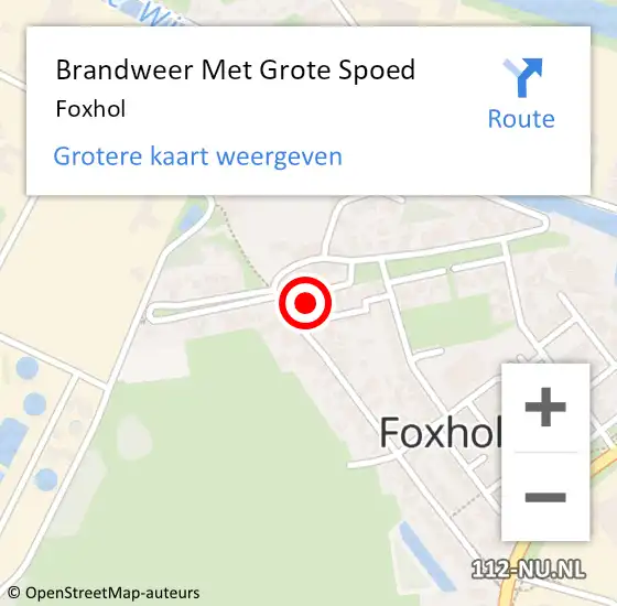 Locatie op kaart van de 112 melding: Brandweer Met Grote Spoed Naar Foxhol op 21 juni 2024 18:10