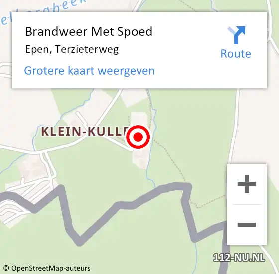 Locatie op kaart van de 112 melding: Brandweer Met Spoed Naar Epen, Terzieterweg op 21 juni 2024 19:08