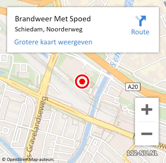 Locatie op kaart van de 112 melding: Brandweer Met Spoed Naar Schiedam, Noorderweg op 21 juni 2024 19:15