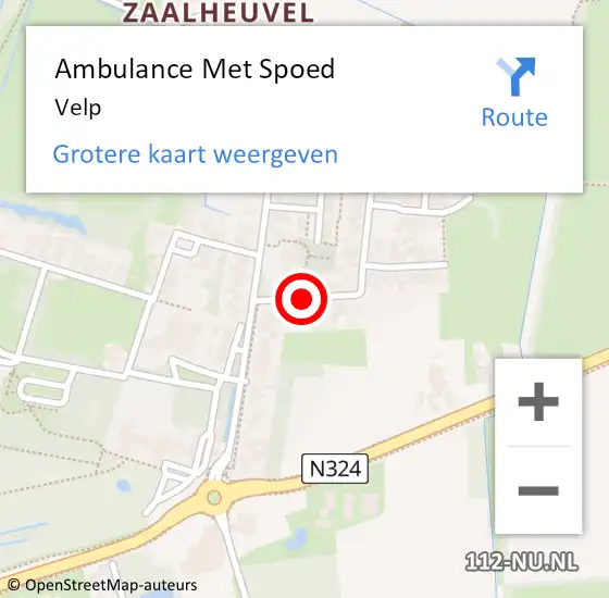 Locatie op kaart van de 112 melding: Ambulance Met Spoed Naar Velp op 21 juni 2024 19:49