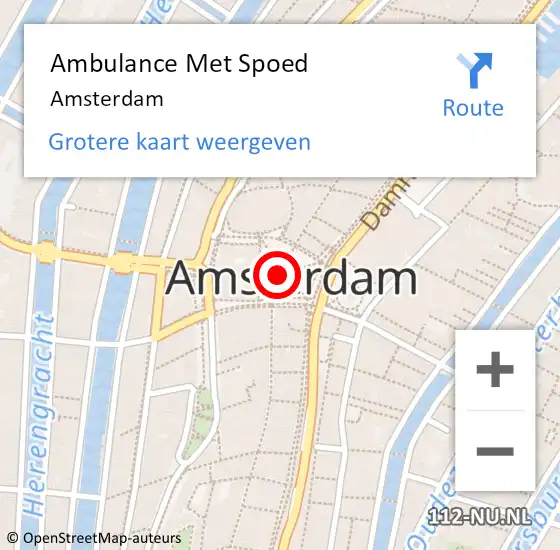 Locatie op kaart van de 112 melding: Ambulance Met Spoed Naar Amsterdam op 21 juni 2024 20:11