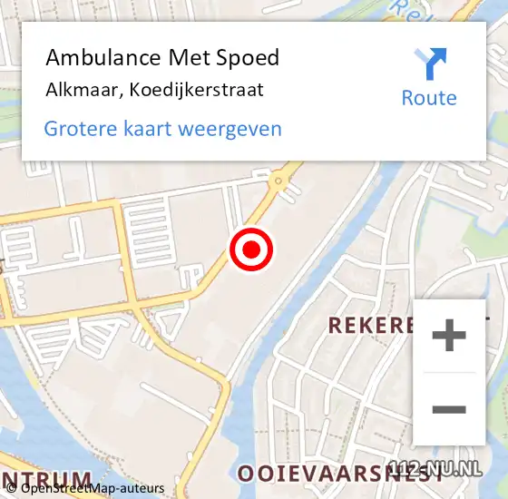 Locatie op kaart van de 112 melding: Ambulance Met Spoed Naar Alkmaar, Koedijkerstraat op 21 juni 2024 20:38