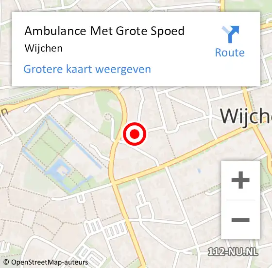 Locatie op kaart van de 112 melding: Ambulance Met Grote Spoed Naar Wijchen op 21 juni 2024 20:55